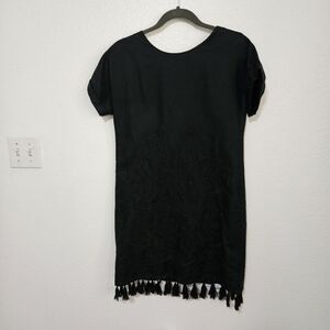 Madewell embroidered boho style dress lin blend dress with tassels size xxs